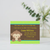 Diddles Monkey Boy Baby Dusche Einladung (Stehend Vorderseite)