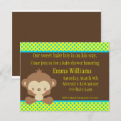 Diddles Monkey Boy Baby Dusche Einladung (Vorne/Hinten)
