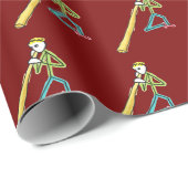 Didgeridoo Stickman Geschenkpapier (Rolleneckpunkt)