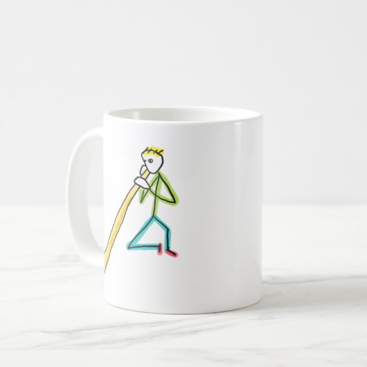 Didgeridoo Stickman Kaffeetasse (Vorderseite Links)