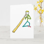 Didgeridoo Stickman Karte (Gelbe Blume)