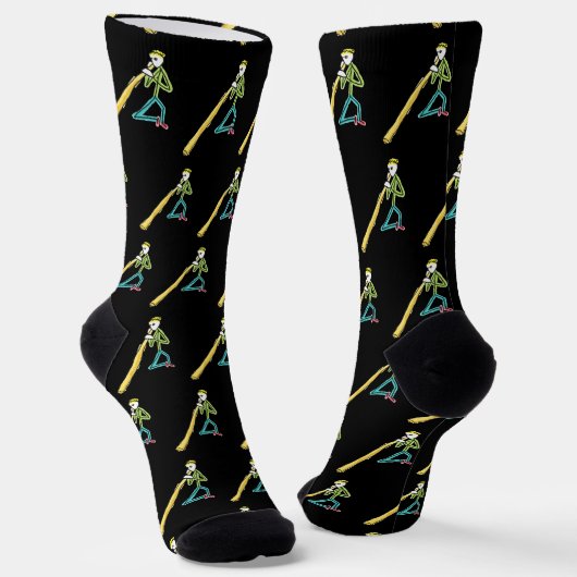 Didgeridoo Stickman Socken (Gewinkelt)