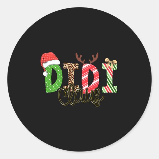 Didi Claus Xmas Happy Family New Santa Claus Chris Runder Aufkleber (Vorderseite)