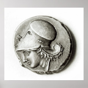 Didrachma von Heracles: obverse Darstellung Athena Poster