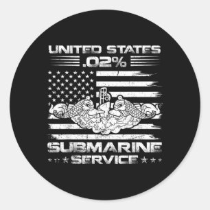 Die 02 U-Boot-Flagge USA U-Boot-Fahrer Veteran Runder Aufkleber