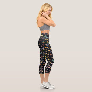 Die 1000 Schmetterlinge Schwarz Capri Leggings