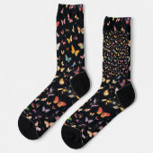 Die 1000 Schmetterlinge Schwarz Socken (Linkes Detail)