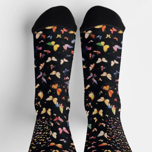 Die 1000 Schmetterlinge Schwarz Socken (Oben)
