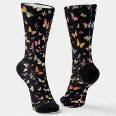 Die 1000 Schmetterlinge Schwarz Socken (Gewinkelt)