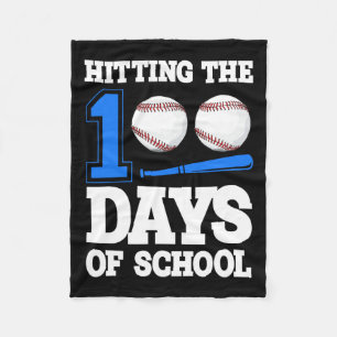 Die 100. Baseball Bat Student Teac School Fleecedecke
