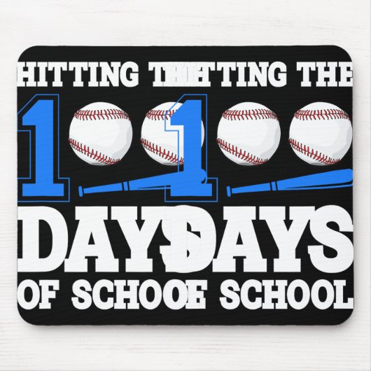 Die 100. Baseball Bat Student Teac School Mousepad (Vorne)