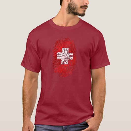 Die 100% Schweizer DNS Fingerabdruck T-Shirt (Vorderseite)