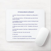 Die 10 Gebote des Baseballs Mousepad (Mit Mouse)