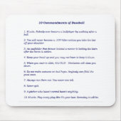 Die 10 Gebote des Baseballs Mousepad (Vorne)