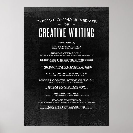Die 10 Gebote des kreativen Schreibens Poster (Vorne)