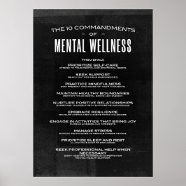 Die 10 Gebote des Mental Wellness. Poster