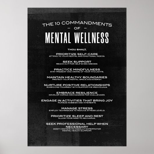 Die 10 Gebote des Mental Wellness. Poster (Vorne)