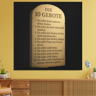 „Die 10 Gebote – Gottes Weisung in Stein“ Leinwanddruck