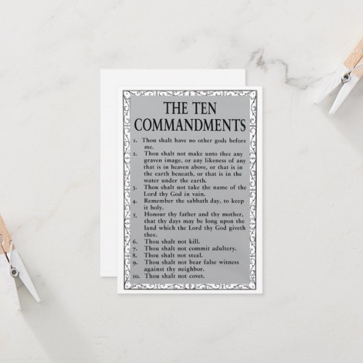 Die 10 Gebote - Grußkarte Karte (Vorderseite/Rückseite Beispiel)