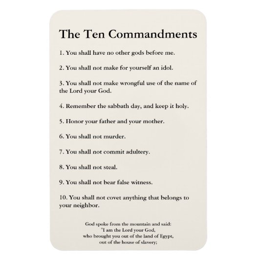 Die 10 Gebote Methodist Zuhause & Office Magnet (Vertikal)