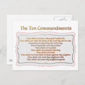 Die 10 Gebote Postkarte (Vorne/Hinten)