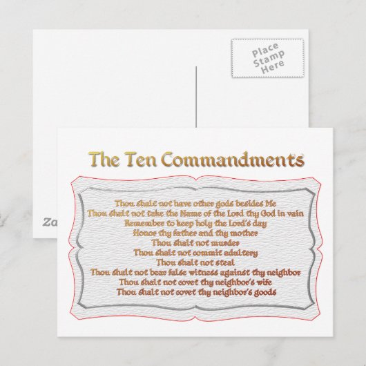 Die 10 Gebote Postkarte (Vorne/Hinten)