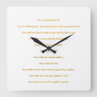 Die 10 Gebote Quadratische Wanduhr