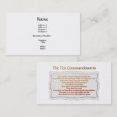 Die 10 Gebote Visitenkarte (Vorne/Hinten)