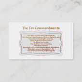 Die 10 Gebote Visitenkarte (Rückseite)