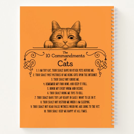 Die 10 Gebote von Cats Funny Notizblock (Rückseite)