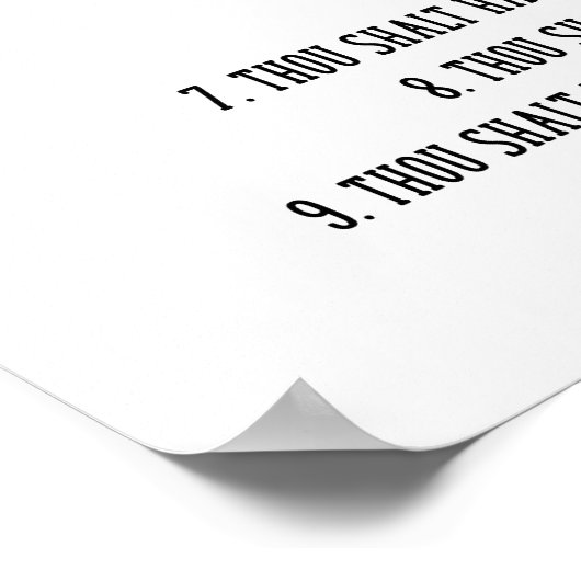 Die 10 Gebote von Cats Funny Poster (Ecke)