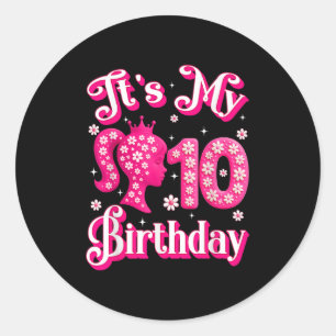 Die 10. Geburtstagsmarinpuppe, die 10 Jahre alt is Runder Aufkleber