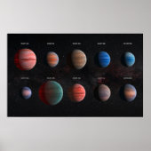 Die 10 Hot Jupiter Wasp Exoplaneten Poster (Vorne)
