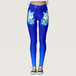 Die 10 keucht blaues Schatten-Katze Athleisure Leggings