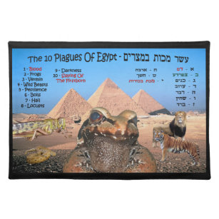 Die 10 Pest Ägyptens - Hebräisch und Englisch Tischset