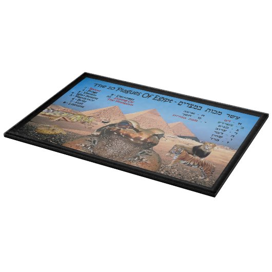 Die 10 Pest von Ägypten - Hebräer u. Englisch Schneidebrett (Ecke)