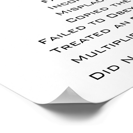 Die 12 häufigsten Algebra-Fehler-Poster Poster (Ecke)