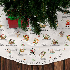 Die 12 Tage Weihnachten | Holiday Monogram Polyester Weihnachtsbaumdecke