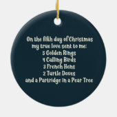 die 12 Weihnachtstage Keramik Ornament (Hinten)