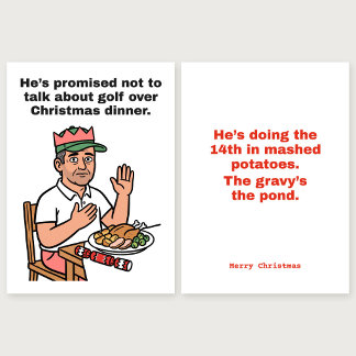 Die 14. in Kartoffelpüree: Golf-Weihnachtskarte Karte
