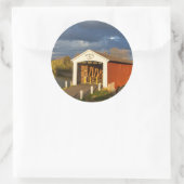 Die 1875 erbaute Medora bedeckte Brücke Runder Aufkleber (Tasche)