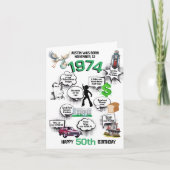 Die 1974 Geborenen Fun-Fakten folgten der Einladun Einladung (Vorderseite)
