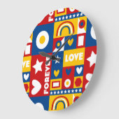 Die 1980er-Jahre für ewig liebende Pop Art Design Große Wanduhr (Winkel)