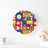 Die 1980er-Jahre für ewig liebende Pop Art Design Große Wanduhr (Zuhause)