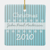 Die 1. Weihnachtsdekoration des Babys Keramikornament (Rückseite)