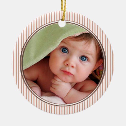 Die 1. Weihnachtsdekoration des Babys Keramikornament (Vorne)
