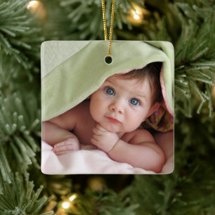 Die 1. Weihnachtsdekoration des Babys Keramikornament
