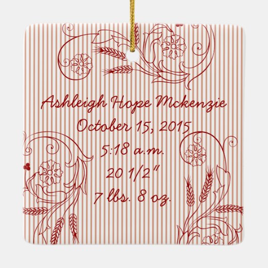 Die 1. Weihnachtsdekoration des Babys Keramikornament (Rückseite)