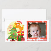 Die 1. Weihnachtsfotokarte des Babys Feiertagskarte (Vorne/Hinten)