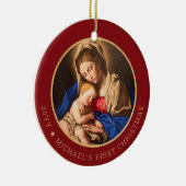 Die 1. Weihnachtskirche Madonna & Kind Keramik Ornament (Rechts)